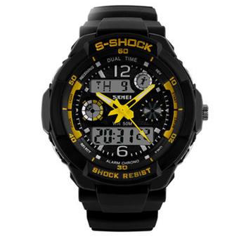 SKMEI S-Shock Sports Waterproof LED Digital Watch (Yellow)- Intl  