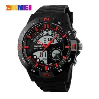 SKMEI SPEEDOMETER Dual Time ANTI AIR Man Digital Watch Jam Tangan Pria - Merah  