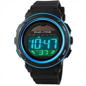 SKMEI Solar Power Sport LED Watch Water Resistant 50m - DG1096 - Hitam-Biru  