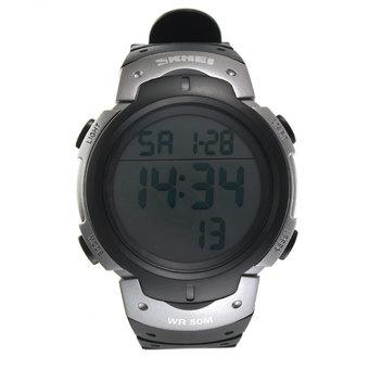 SKMEI Waterproof LED Light Digital Date Alarm LCD Wrist Watch Men Women Sports (Intl)  