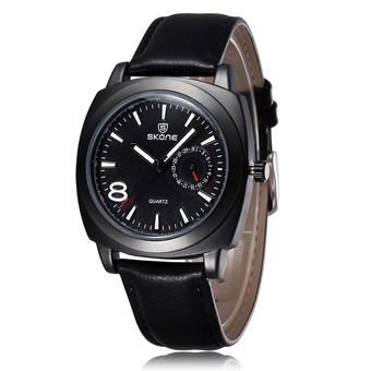 SKONE Brand men Genuine Hand Real Small Date Dial Watches date calendar displaying Quartz Watch black (Intl)  