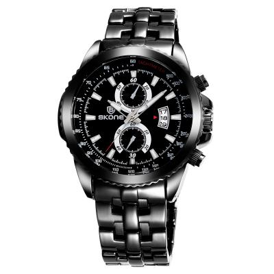 SKONE Casio + Man Fashion Watch Water Resistant 30m + 7383BG - Black/Black