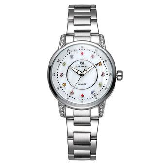 SKONE brand new ladies steel table wholesale fashion Diamond Ladies Watch Dial Watch-Silver White (Intl)  