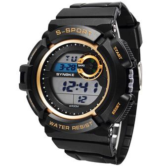 SYNOKE Cool Digital Men Sports Watch Backlight Multi-function 5ATM Water-proof Big Dial Men Watch with Chronograph Alarm Week/Date Display (Intl)  
