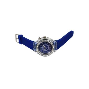 Sanwood Geneva Unisex Silicone Luminous Light Sports Quartz Analog Wrist Watch Sapphire Blue  