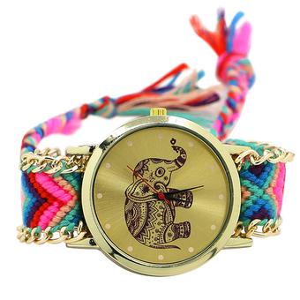 Sanwood Retro Women's Knitted Elephant Pattern Quartz Analog Wrist Watch  