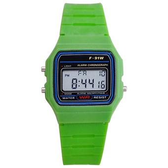 Sanwood Unisex Electronic Plastic Multifunction LED Digital Sports Wrist Watch Green  