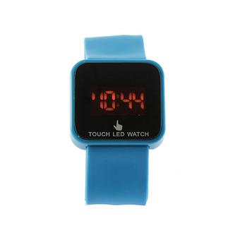 Sanwood Unisex LED Digital Touch Screen Sport Silicone Wrist Watch Sky Blue  