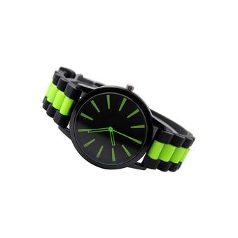 Sanwood Unisex Silicone Band Jelly Gel Quartz Sports Wrist Watch Green  