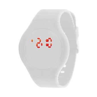 Sanwood Unisex Ultra-thin Sport Touch LED Digital Bracelet Wrist Watch White  