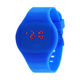 Sanwood Unisex Ultra-thin Sport Touch LED Digital Bracelet Wrist Watch Sapphire Blue  