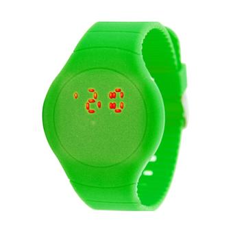 Sanwood Unisex Ultra-thin Sport Touch LED Digital Bracelet Wrist Watch Green  