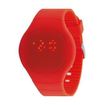 Sanwood Unisex Ultra-thin Sport Touch LED Digital Bracelet Wrist Watch Red  