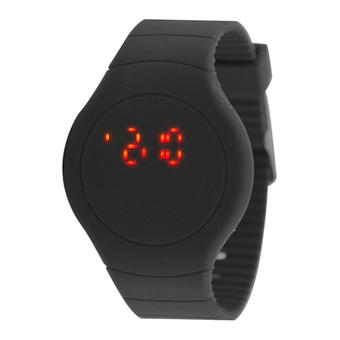 Sanwood Unisex Ultra-thin Sport Touch LED Digital Bracelet Wrist Watch Black  