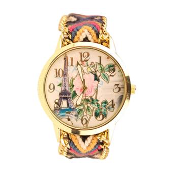 Sanwood Vogue Women's Knitted Eiffel Tower Quartz Analog Wrist Watch  