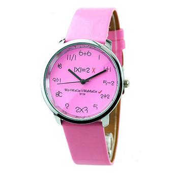 Sanwood Women's Fashion Mathematics Dial Quartz Wrist Watch Pink  