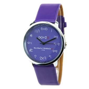Sanwood Women's Fashion Mathematics Dial Quartz Wrist Watch Purple  
