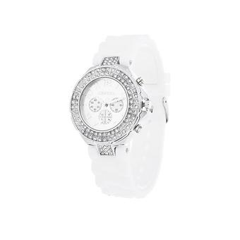 Sanwood Women's Geneva Silicone Jelly Wrist Watch White  
