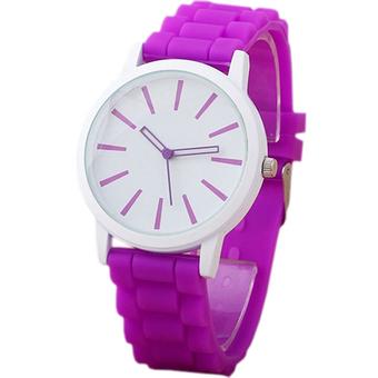 Sanwood Women's Silicone Rubber Sports Quartz Wrist Watch Purple (Intl)  
