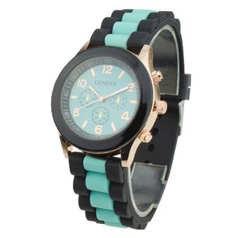 Sanwood Women's Silicone Strap Quartz Sports Wrist Watch Mint Green  