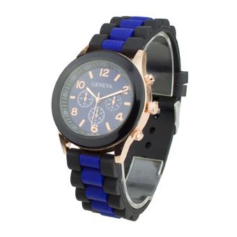 Sanwood Women's Silicone Strap Quartz Sports Wrist Watch Dark Blue  