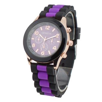 Sanwood Women's Silicone Strap Quartz Sports Wrist Watch Purple  