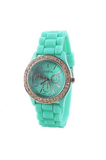 Sanwood Women's Silicone Strap Wrist Watch Mint Green  