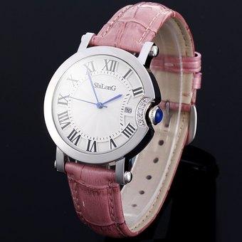 ShiLonG 8072L Female Japan Quartz Watch Date Display Genuine Leather Band Water Resistant Fine Steel Case (Intl)  