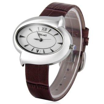 ShilonG 8071L Water Resistant Quartz Watch Oval Dial Genuine Leather Band for Women (Intl)  