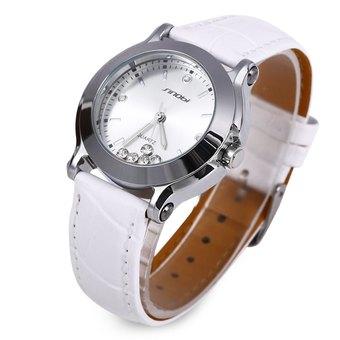 Sinobi 9276 Female Crystal Quartz Watch Leather Strap WHITE (Intl)  
