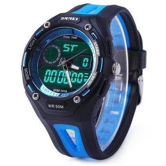 Skmei 1015 Double Movt Military LED Watch 5ATM Water Resistant Alarm Sports Wristwatch (Intl)  