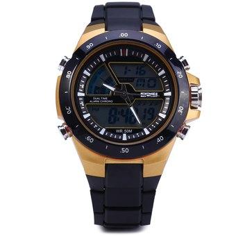 Skmei 1016 Water Resistance Sports Rubber Band LED Watch (Black) (Intl)  
