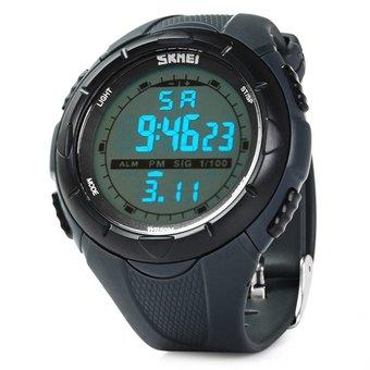 Skmei 1025 Sports Military LED Watch Week Alarm Date Stopwatch 5ATM Water Resistant (Grey ) (Intl)  