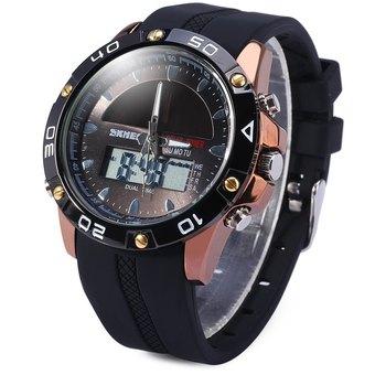 Skmei 1064 Solar Power Army LED Watch Date Day Alarm Dual-movt Water Resistant Military Wristwatch for Sports (Intl)  