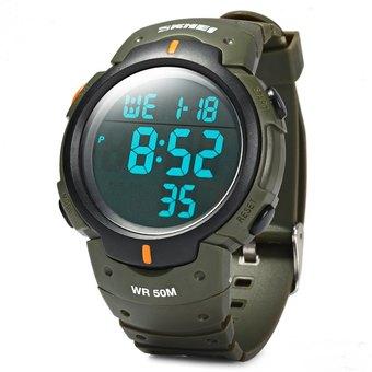 Skmei 1068 Military Army LED Watch Water Resistant Stopwatch Alarm Day Date Function (Army Green) (Intl)  