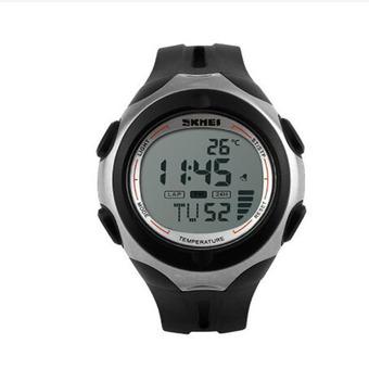 Skmei 1080 Digital Temperature High Quality Men Sport Casual Wristwatch (Black/Grey)  