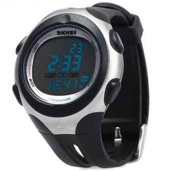 Skmei 1080 Men Sports Digital Watch with Pedometer Function 5ATM Water Resistant Temperature Display (White) - Intl  
