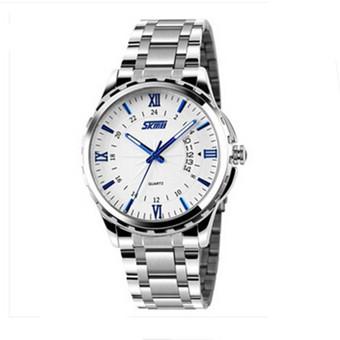 Skmei Men Business Silver Stainless Steel Waterproof Quartz Wristwatch 9069  