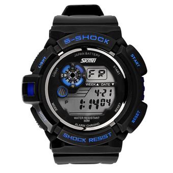 Skmei Unisex Black Rubber Starp Sport Wrist Watch+Blue 0939 (Intl)  