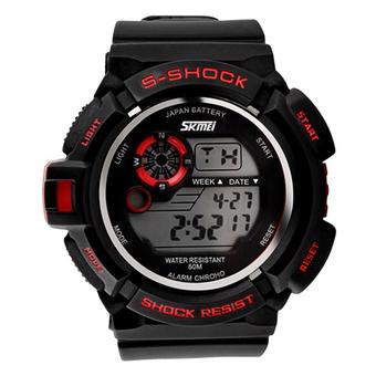Skmei Unisex Black Rubber Starp Sport Wrist Watch+Red 0939 (Intl)  