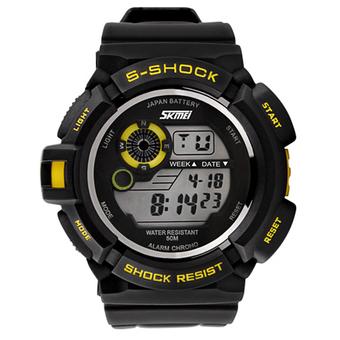 Skmei Unisex Black Rubber Starp Sport Wrist Watch+Yellow 0939 (Intl)  