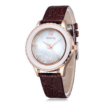 Skone Fashion Women Luxury Brand Ladies Dress Watches Luminous Quartz Watch Bracelet wristwatches brown (Intl)  