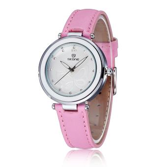 Skone Women Fashion Rhinestone Watches Casual Dress Quartz Ladies Brand Bracelet Watch pink (Intl)  