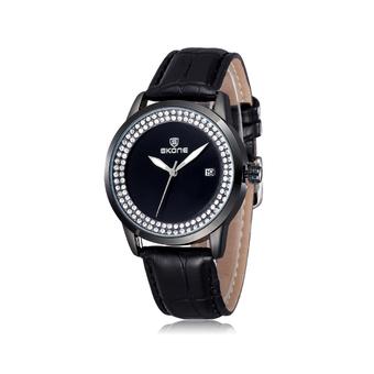 Skone Women's Black Leather Strap Watch (Intl)  
