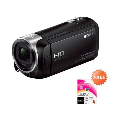 Sony HDR CX405 Hitam Camcorder + Sony 8GB microSDHC Class 4 UHS-I