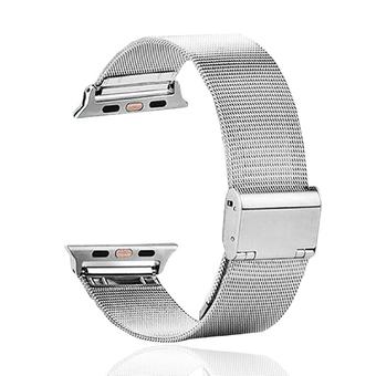 Stainless Steel Milanese Watch Band Bracelet with Connection Adapter for Apple iWatch (Silver)  