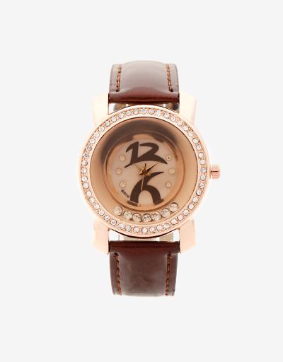 Super Watch Disco Studded Pearl Analog Watch - Cokelat