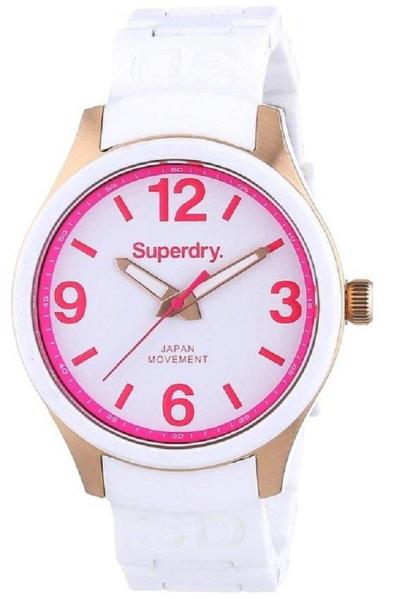 Superdry- SYL134P - Jam Tangan Wanita - Strap Rubber- Putih Pink