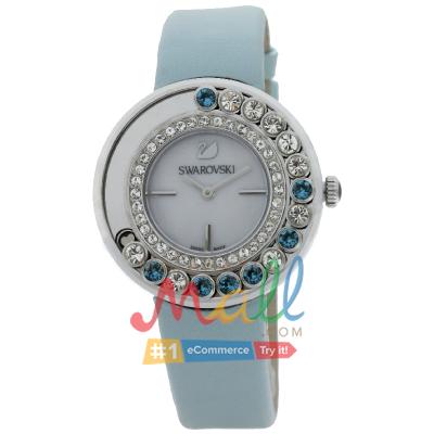 Swarovski Lovely Crystals Light Gold 1187024 Jam tangan wanita Tali Kulit light blue - Biru