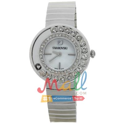 Swarovski Lovely Crystals White 1160307 Jam tangan Wanita Rantai Putih Dial Putih - Putih